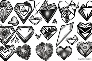 Diamond, knife heart tattoo idea