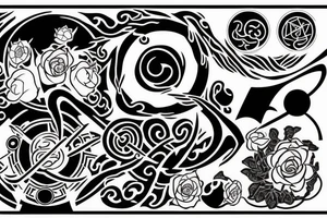 Uchiha sigil and a rose tattoo idea