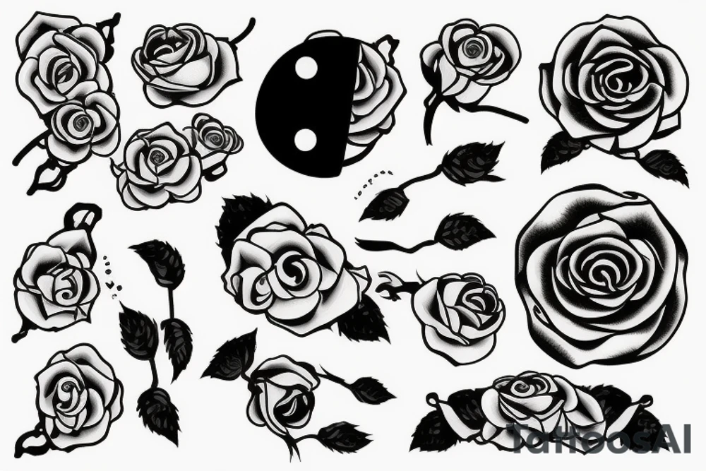 Table tennis racket and a rose tattoo idea