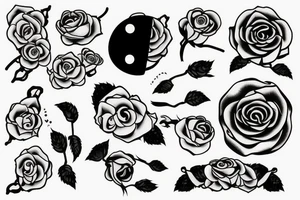 Table tennis racket and a rose tattoo idea