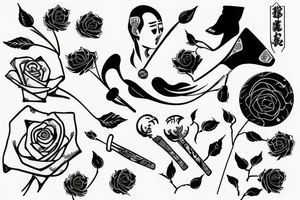 Table tennis racket and a rose tattoo idea