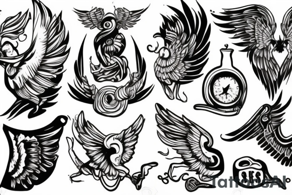 drugs with wings on a pig nose tattoo idea