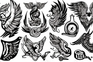 drugs with wings on a pig nose tattoo idea