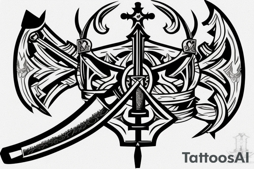 Broadsword with a crown on top of the hilt tattoo idea Broadsword with a crown on top of the hilt tattoo idea