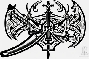 Broadsword with a crown on top of the hilt tattoo idea