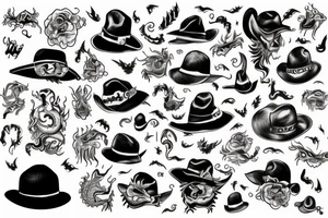 a dragon with a hat tattoo idea