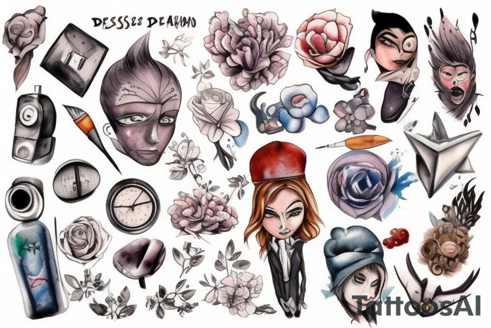 Desenho de um personagem de tv de animação tattoo idea