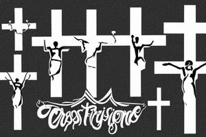 cross with freedom written in it tattoo idea