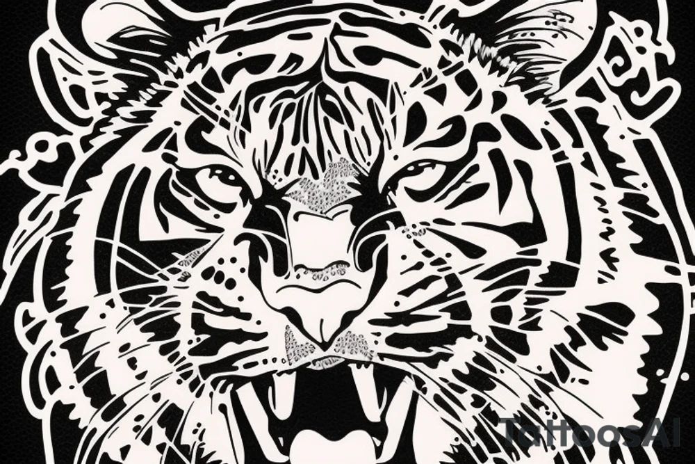 Tiger face tattoo idea