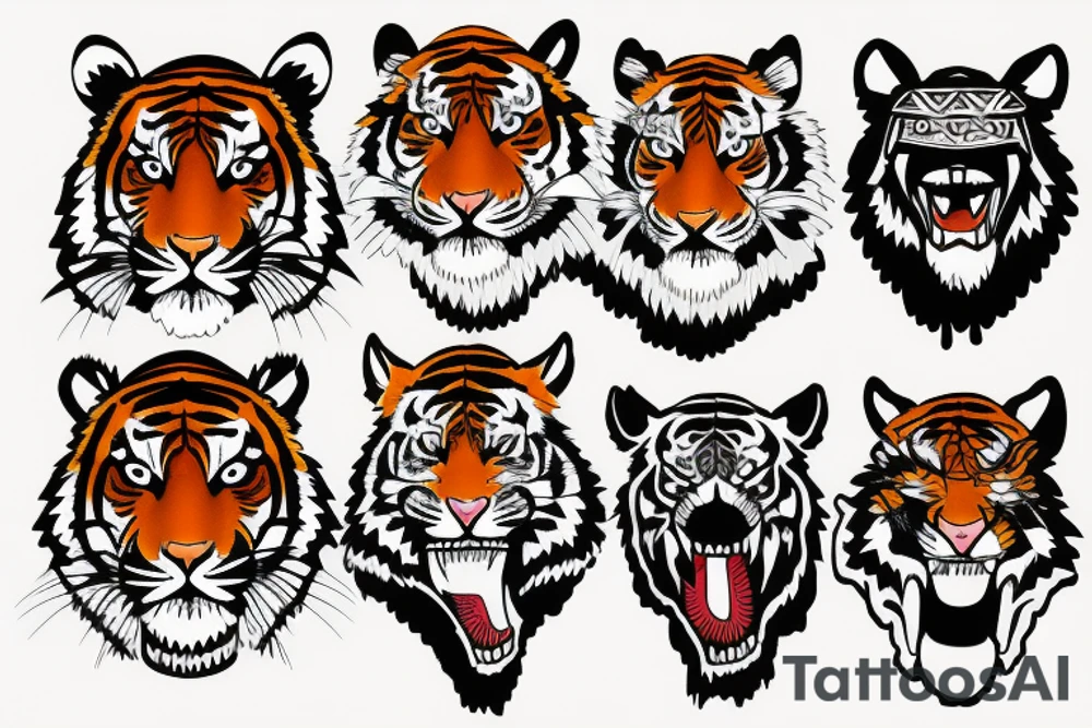 Tiger face tattoo idea