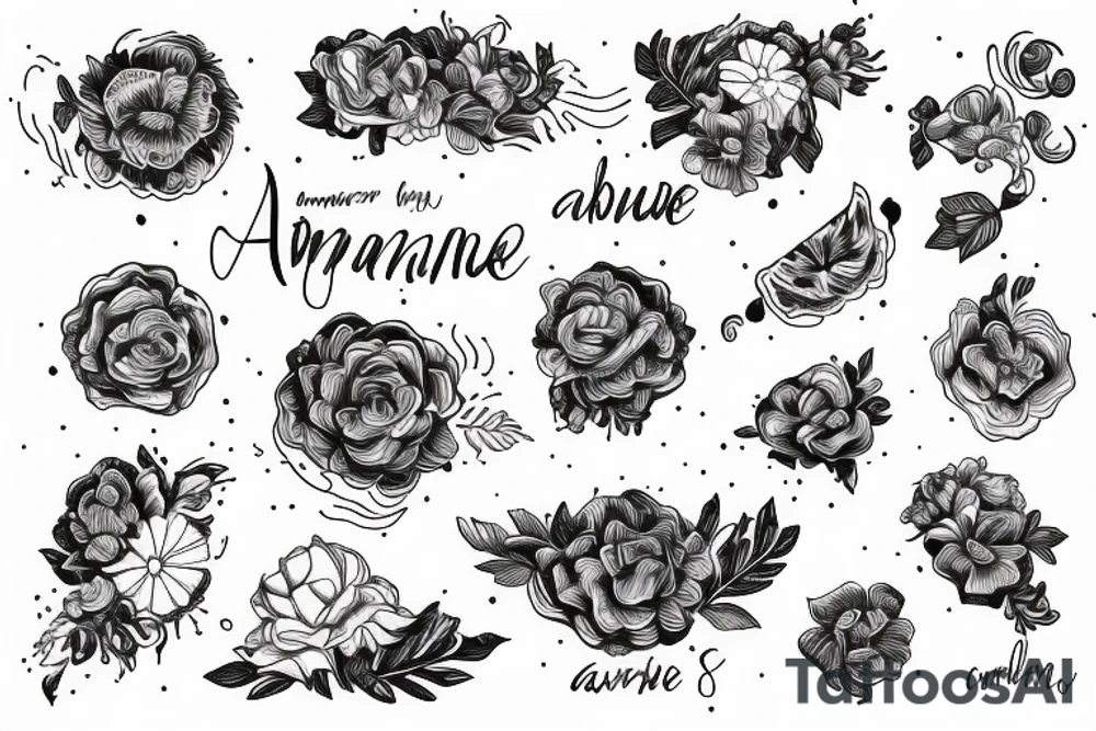 abundance spelled in cursive tattoo idea