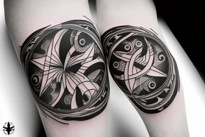 Friendship Yin and Yang Tattoos. With elephants, stars, moonlight and nature. Compasses, clocks something to represent love for each other. tattoo idea