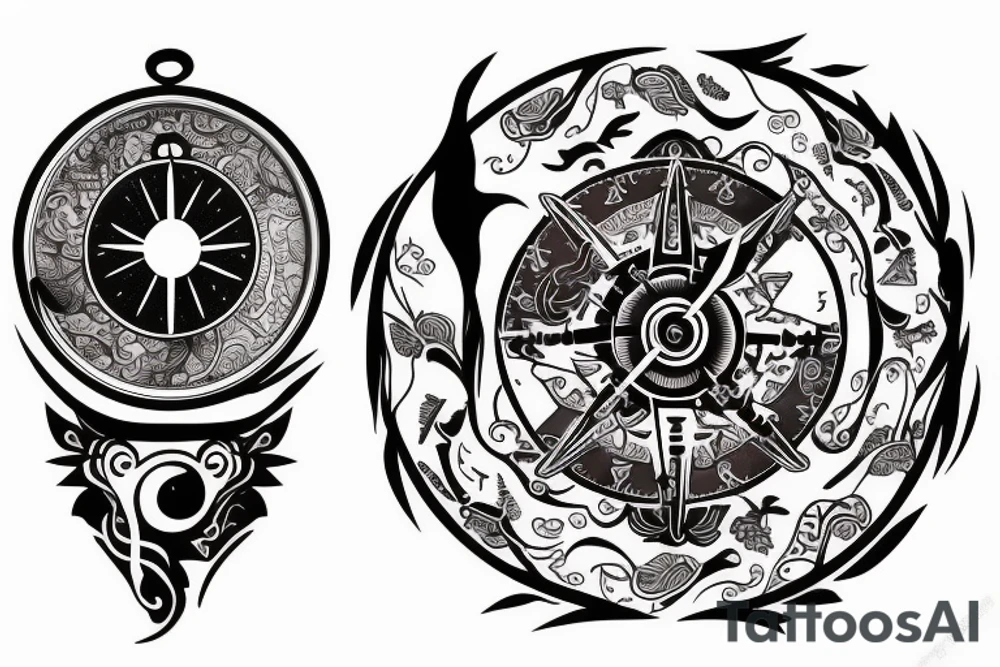 Friendship Yin and Yang Tattoos. With elephants, stars, moonlight and nature. Compasses, clocks something to represent love for each other. tattoo idea