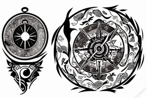 Friendship Yin and Yang Tattoos. With elephants, stars, moonlight and nature. Compasses, clocks something to represent love for each other. tattoo idea