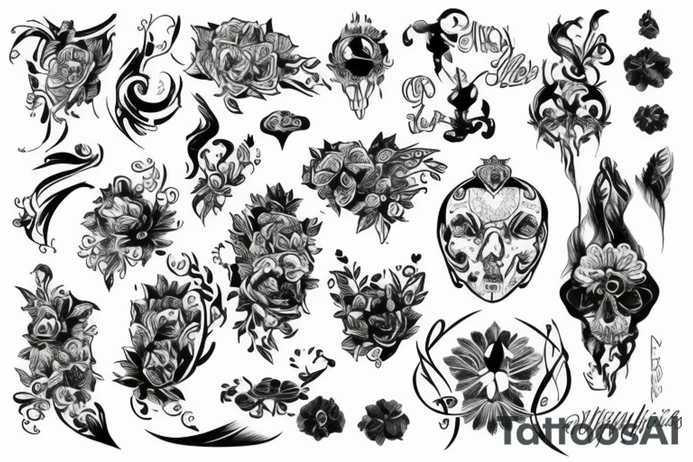 Dłoń róża strzała tattoo idea
