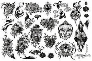 Dłoń róża strzała tattoo idea