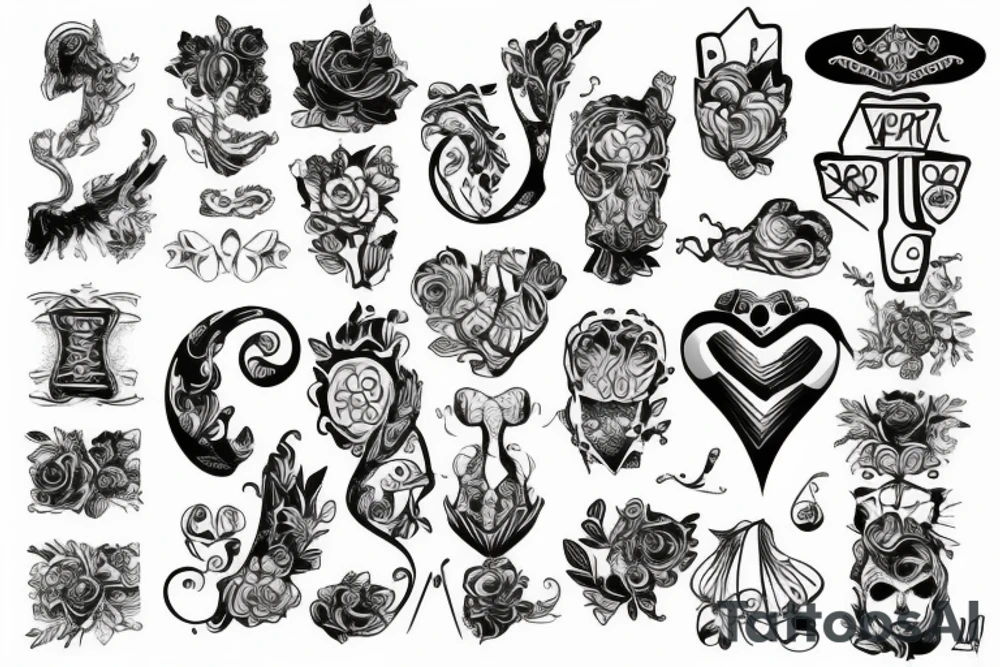 Dłoń róża strzała tattoo idea