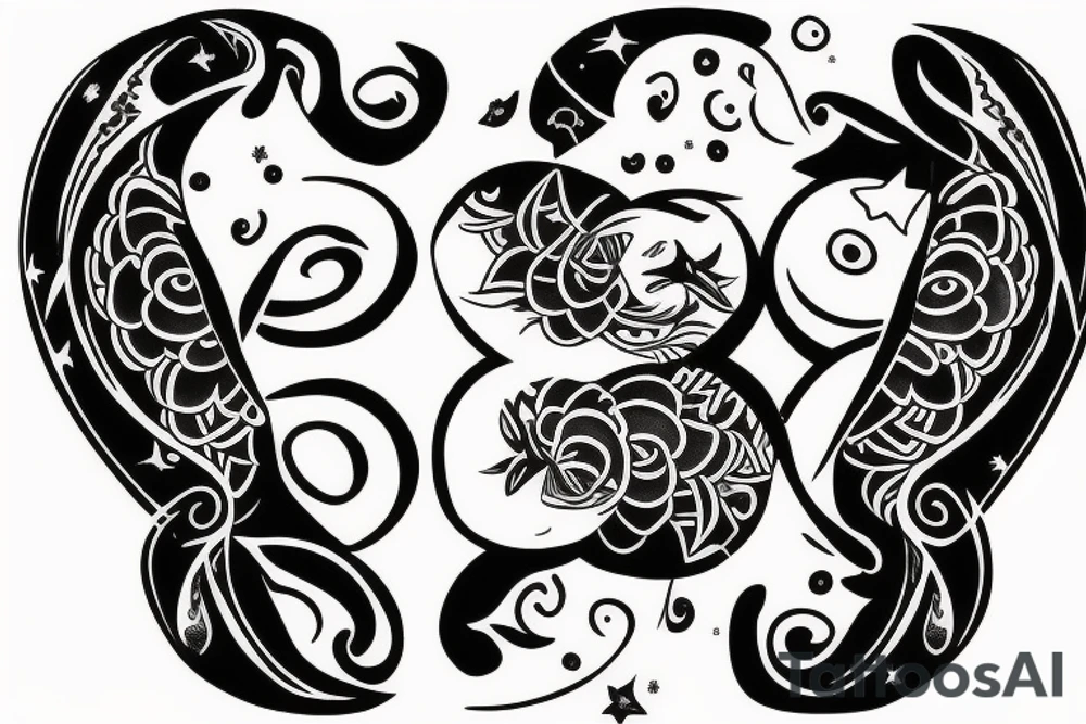 Friendship Yin and Yang Tattoos. With elephants, stars, moonlight and nature. tattoo idea