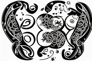 Friendship Yin and Yang Tattoos. With elephants, stars, moonlight and nature. tattoo idea