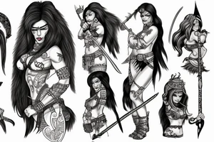 Female barbarian tattoo idea