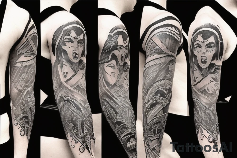 Female barbarian tattoo idea