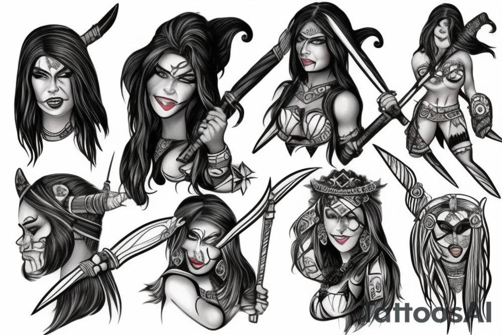 Female barbarian tattoo idea