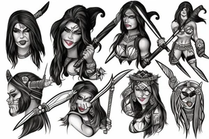 Female barbarian tattoo idea