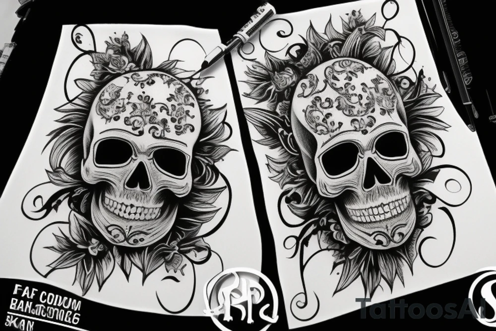 skull gothic tattoo idea