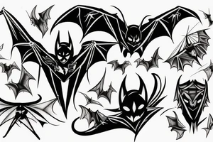 Bat, dark, devil tattoo idea