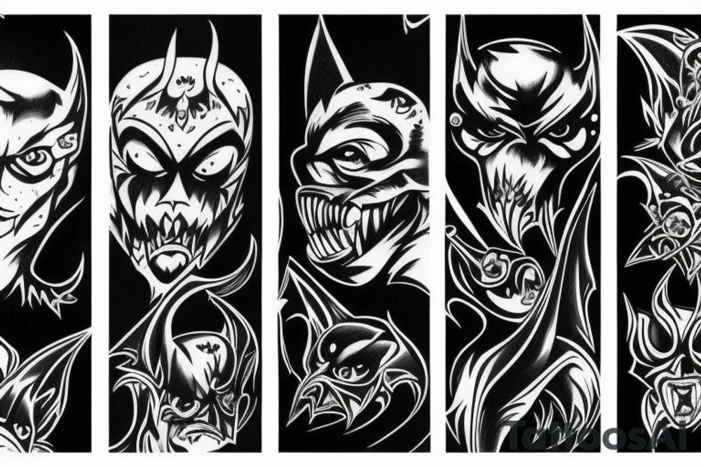Bat, dark, devil tattoo idea