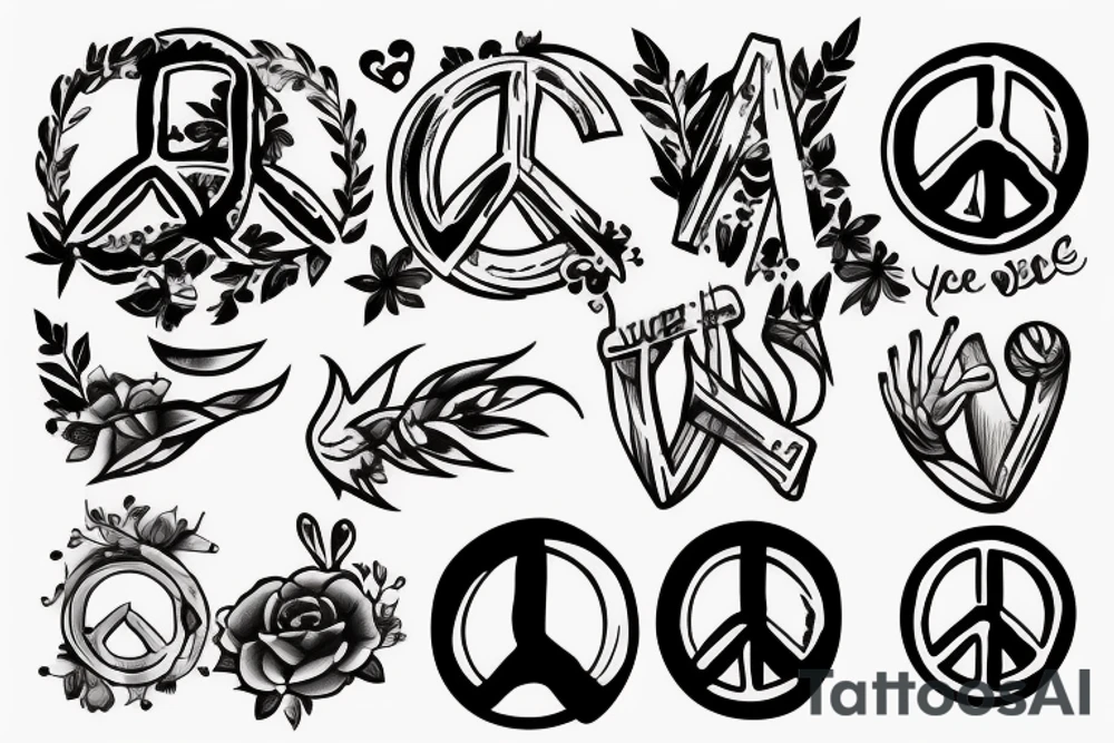peace sign tattoo idea