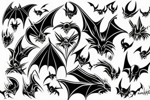 Bat, dark, devil tattoo idea