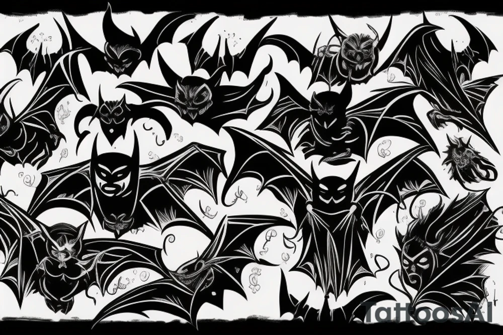 Bat, dark, devil tattoo idea
