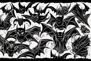 Bat, dark, devil tattoo idea