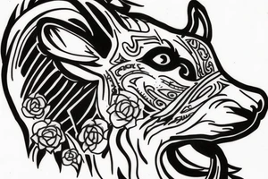 A lamb suckling from a wolf tattoo idea