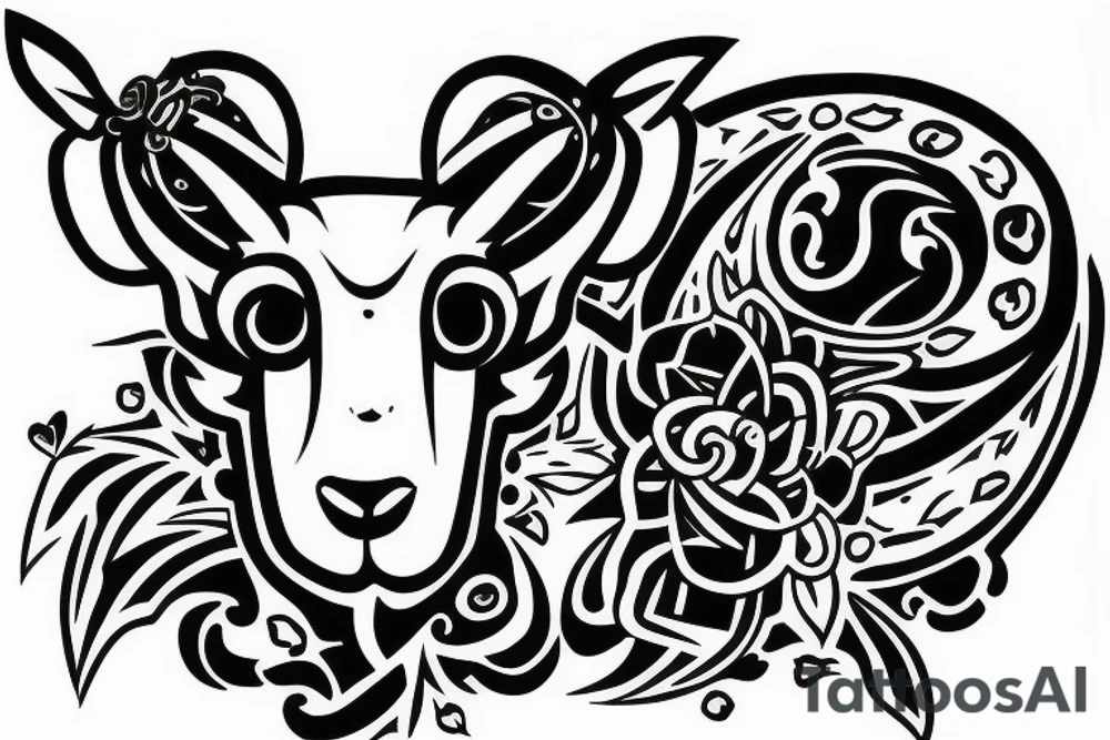 A lamb suckling from a wolf tattoo idea