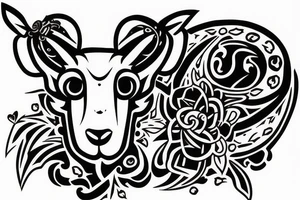 A lamb suckling from a wolf tattoo idea
