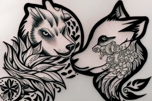 wolf breastfeeding a lamb tattoo idea