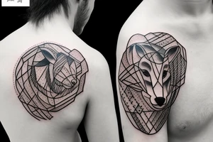 wolf breastfeeding a lamb tattoo idea