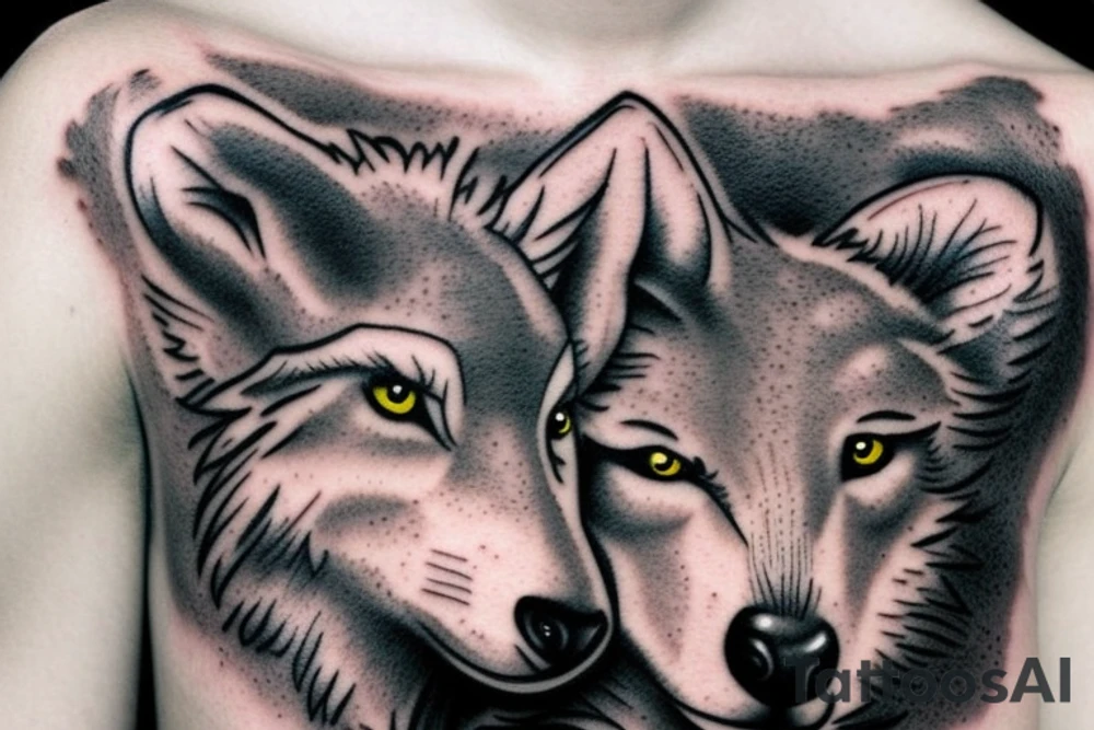 wolf breastfeeding a lamb tattoo idea