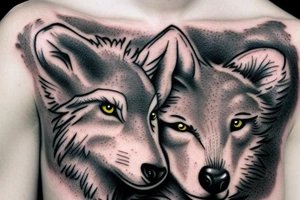 wolf breastfeeding a lamb tattoo idea