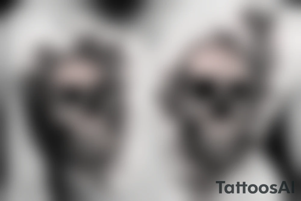 Femine skull with flowers tattoo idea