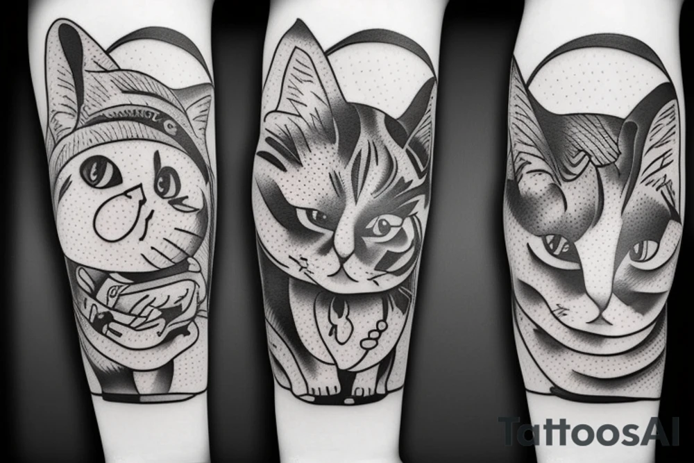 a fat cat tattoo with attitude tattoo idea