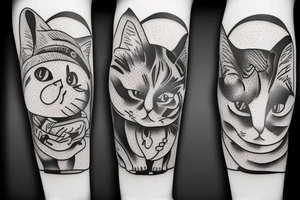 a fat cat tattoo with attitude tattoo idea