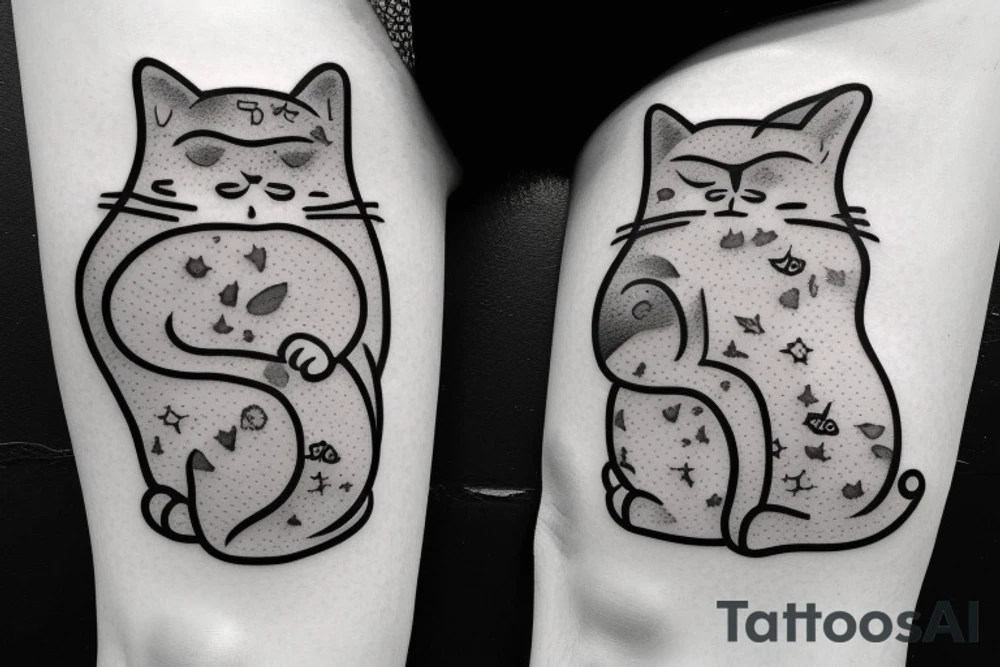 a fat cat tattoo with attitude tattoo idea