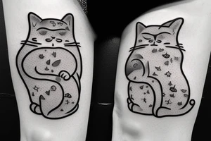 a fat cat tattoo with attitude tattoo idea