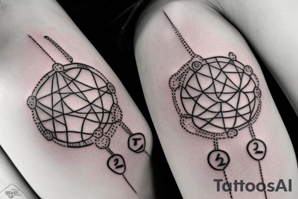 a serotonin molecule tattoo with chains tattoo idea