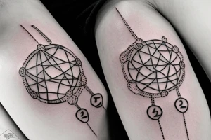 a serotonin molecule tattoo with chains tattoo idea