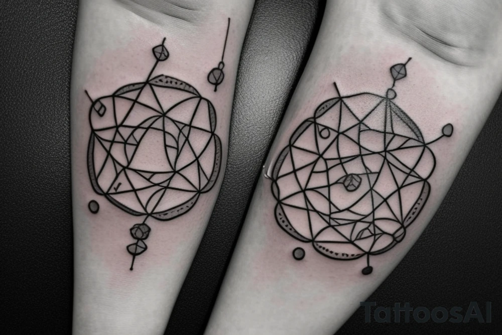 a serotonin molecule tattoo with chains tattoo idea