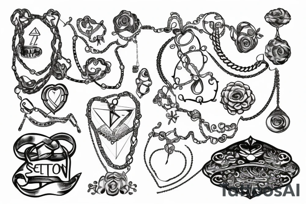 a serotonin tattoo with chains tattoo idea